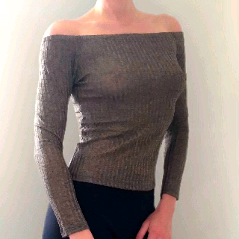 NWOT Charlotte Russe Off Shoulder Long Sleeve Top
